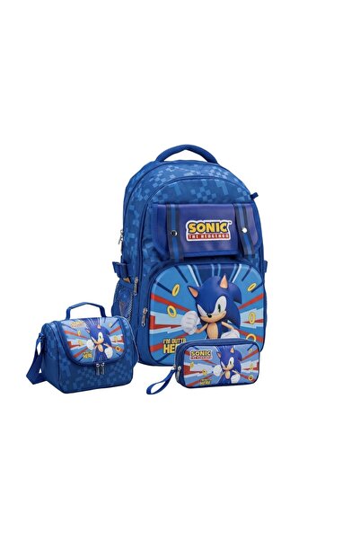 OBM Sonic 3-Piece School Set, Bag, Pencil Case, Lunch Box, Back-To-School Set