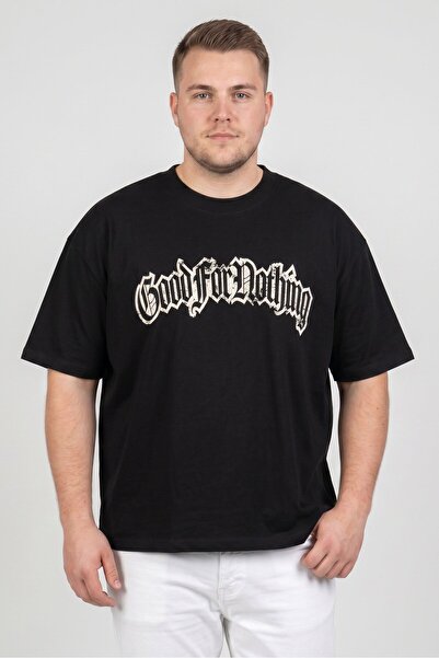 Good For Nothing Men Crew Neck Short Sleeve Graphic Print T-Shirt, Black