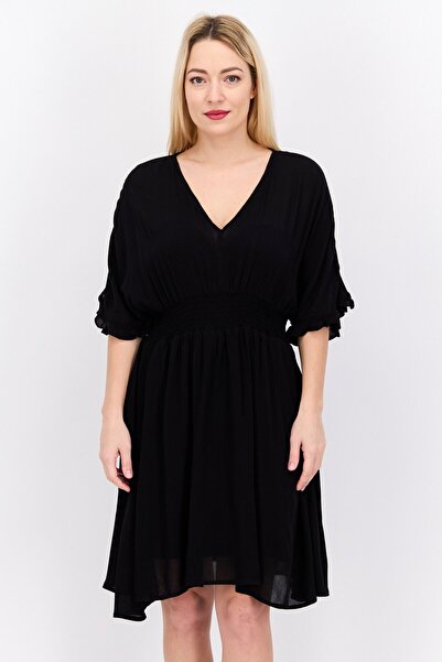 Sinsay Women Solid Mini Dress, Black