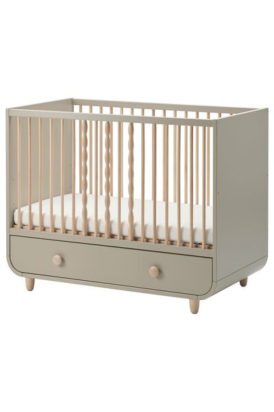 IKEA Modern Beyaz Bebek Karyolası 60x120 cm Ahşap Sağlam Bebek Odası Mobilyas...