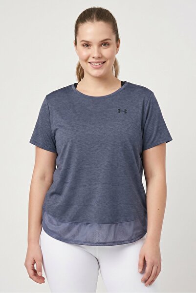 Under Armour Women Loose Fit Short Sleeve Training Tops, Heather Blue