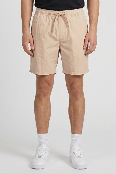 Brave Soul Men Textured Basic Shorts, Beige