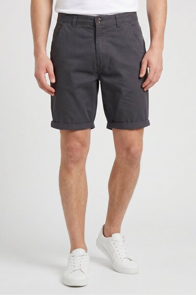 Brave Soul Men Solid Chino Shorts, Dark Navy