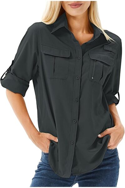 GENERAL Women's Long Sleeve Sun Protection Shirt Upf 50 for Safari, Hunting, ...