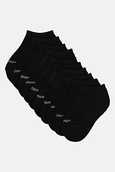 Ben Sherman Kids Boy 10 Pairs Brand Logo Ankle Socks, Black