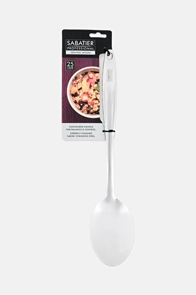 sabatıer Mirror Polished Stainless Steel Serving Spoon, Silver