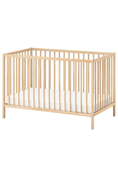 IKEA Modern Kayın Bebek Karyolası 60x120 cm Ahşap Sağlam Bebek Odası Mobilyas...