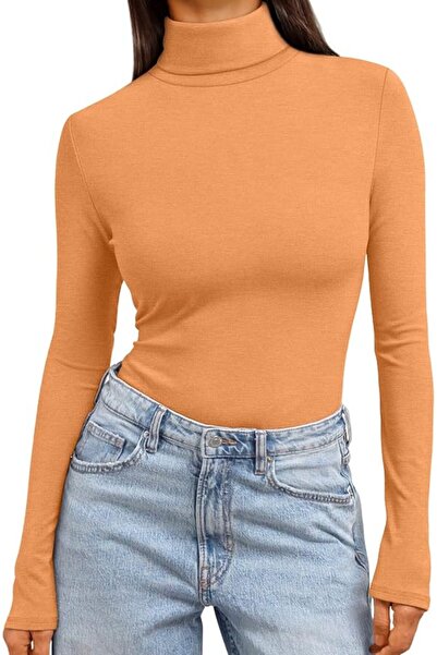 Trendy Queen قمصان بقبة مدورة وأكمام طويلة للنساء، ملابس داخلية حرارية ناعمة ...