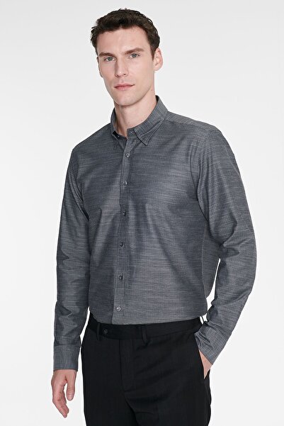 ALTINYILDIZ CLASSICS Cămașă pentru bărbați, gri-gri, 100% bumbac, slim fit, c...