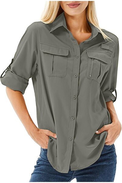 GENERAL Women's Long Sleeve Sun Protection Shirt Upf 50 for Safari, Hunting, ...