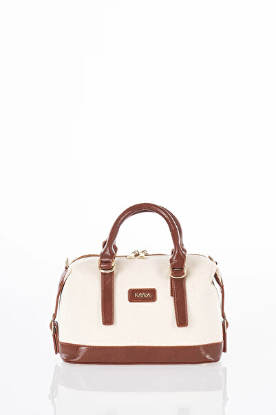 Kayra Boston Bag Cream-Brown