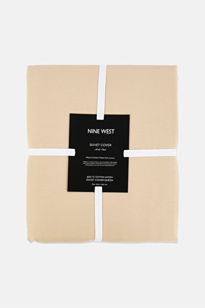 Nine West Cotton Duvet Cover Queen, Beige