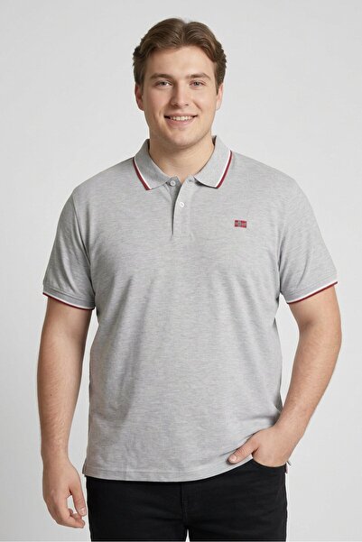NORTHLAND Men Regular Fit Embroidered Short Sleeves Polo Shirt, Grey