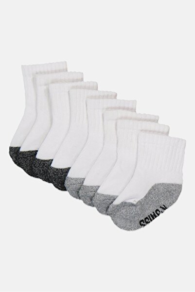 K-Swiss Toddlers Boy 8 Pair Brand Logo Cushion Ankle Socks, Multicolor