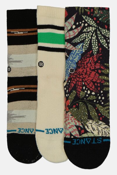 Stance Toddlers Boy 3 Pieces Brand Logo Crew Socks, Multicolor