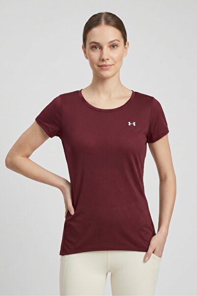 Under Armour Women Fitted Short Sleeve Training T-Shirt, Maroon