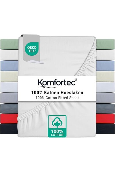 Komfortec Comfortech Rubberized Edge Sheet Made of 100% Jersey Cotton, 140X20...
