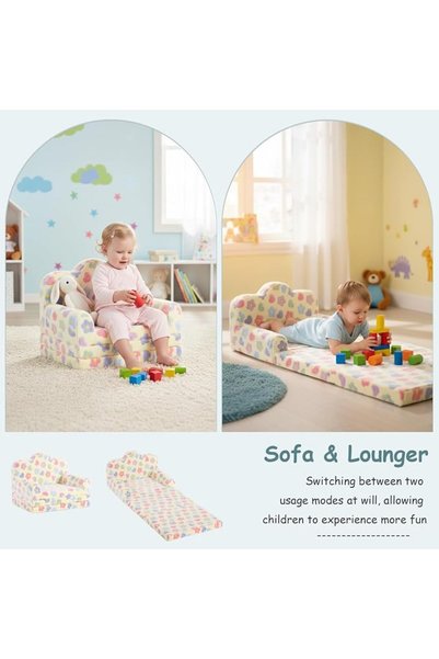 TIITAS Tiita Kids Sofa Chair, Plush Couch with Removable Cover and Carry Handle