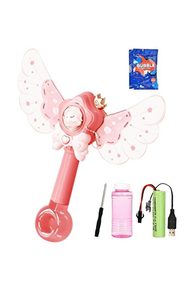 Bloomie Unicorn Asa Şeklinde Baloncuk Tabancası Şarjlı Işıklı Oyuncak Köpük M...