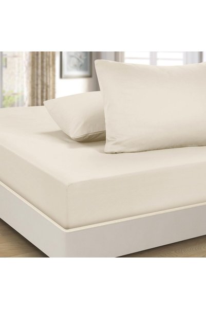 Çapa Home Poplin 100% Cotton 63 Thread Kumai Single Fitted Sheet Set with Pillowcase