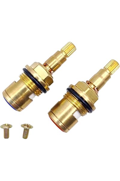 GENERAL 2-Piece Replacement Ceramic Faucet Cartridge, 1/4" Brass Faucet Valve...
