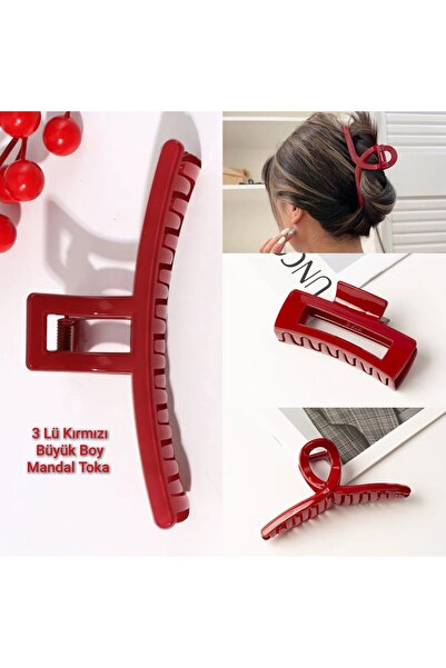 GÜLPEŞE Hair Clips - Red - Plain