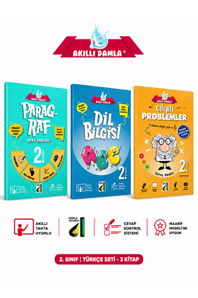 Damla Yayınevi Damla 2. Sınıf Paragraf - Dilbilgisi ve Problem Okula Destek Seti