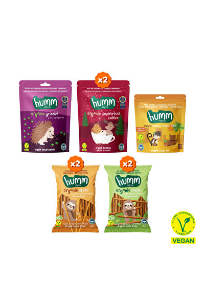 Humm Organic Organik Tatlı & Tuzlu Okul Çantası Atıştırmalık Paketi - 8 Adet(5 Çeşit)