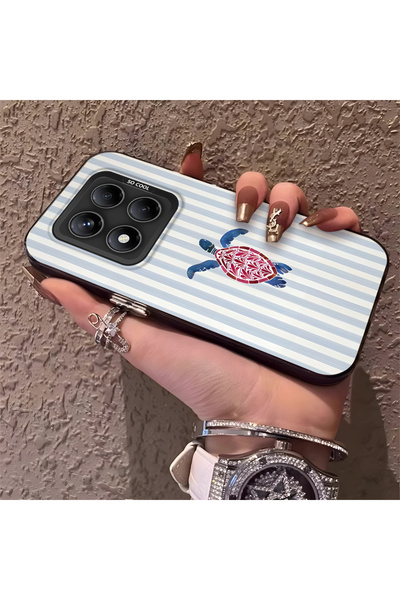SLIMFELT Redmi Note 14 Pro 4G/5G Uyumlu Zarif Deniz Kaplumbağa Desenli Kılıf,...