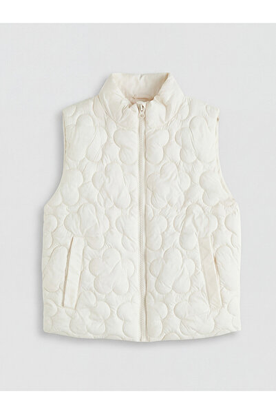 LC Waikiki Two Mt Shop Quality Lcw Kids Ecru Quilted Girls' Inflatable Vest