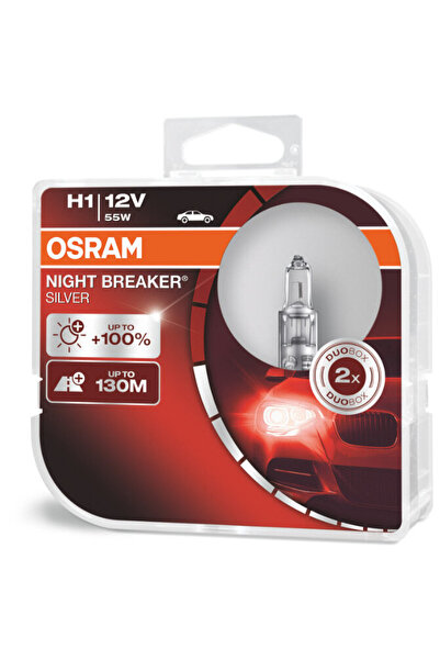 Osram Bec halogen H1, 12V, 55W Night Breaker Silver +100% Light, Cutie-Box: x...