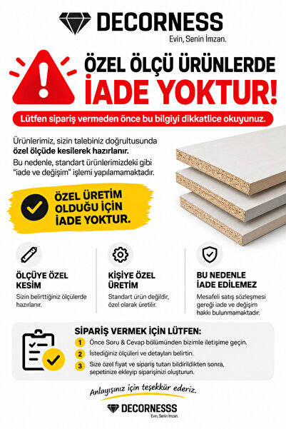 Veloora Dolap İçi Raf Kitaplık & Mutfak Rafı Özel Ölçüde Kesim Yapılır Soru&Cevap Kısmından Belirtiniz Suntalam 18mm