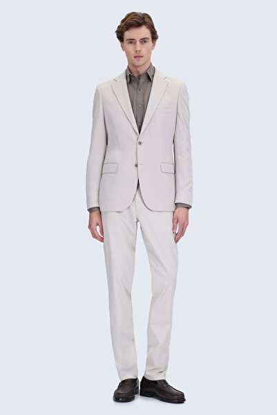 Hatemoğlu Beige Slim Fit Mono Collar Classic Jacket