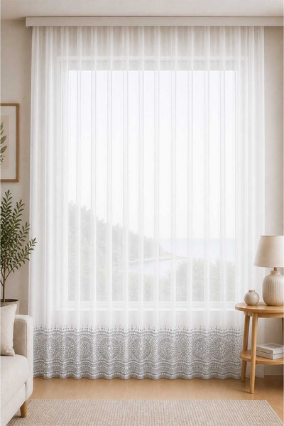 Premier Home Tulle Curtains - Gray - 1 Piece
