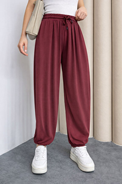 noov Women's Stirrup Model Comfortable Cut Modal Shalwar 6002 Claret Red - Pr...
