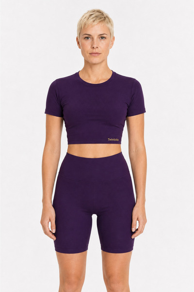 TWINTICKS Sports Leggings - Purple - High Waist