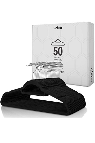 Jehan 50-Pack Velvet Hangers – Slim, Non-Slip Clothes Hangers with 360° Rotat...