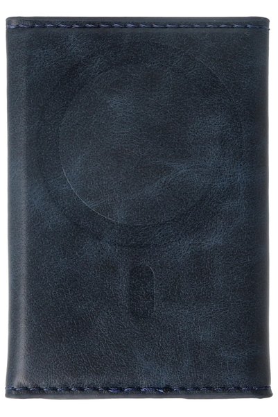 Fuchsia Tema Magneticsave Leather Card Holder - Navy Blue
