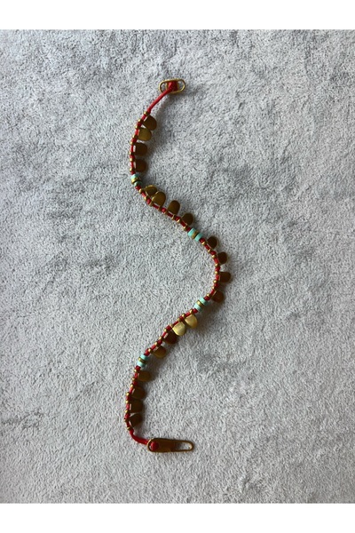 mitico jewellery Boho Kırmızı İpli Halhal