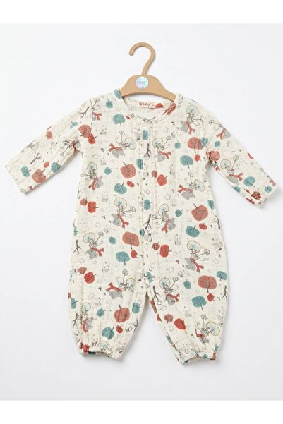 259 baskılı organik müslin bebe tulum
