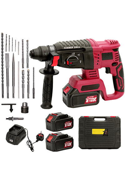 GearZone Cordless Electric Drill, 21V High‑power, 17‑Piece Accessory Bit Set ...