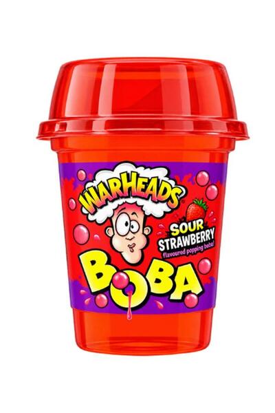 WarHeads Sour Strawberry Boba Popping Candy 400ml