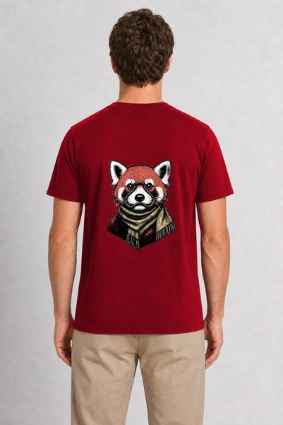 WAKHA حقيبة ظهر للرجال بتصميم مطبوع عليها Red Panda - باللون الأحمر