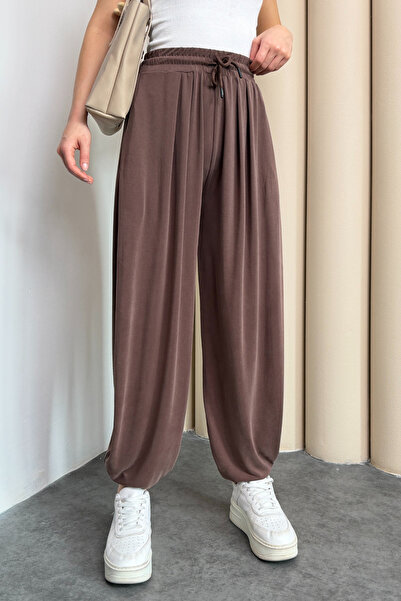 noov Women's Stirrup Model Comfortable Cut Modal Shalwar 6002 Brown - Premium...