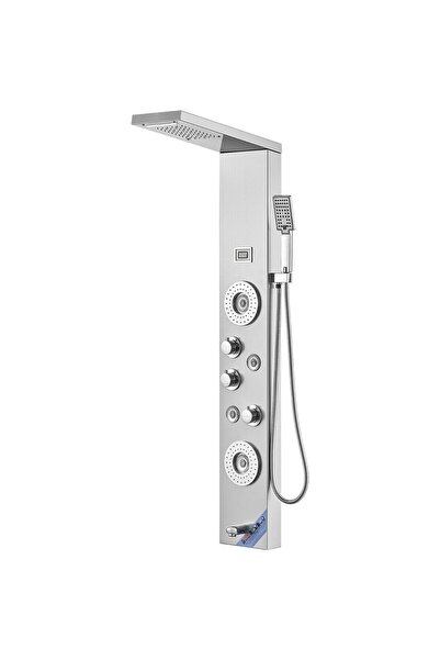 OMS Panou dus hidromasaj, Inox Argintiu, 6 functii, Led, 1345 × 200 × 460 mm,...