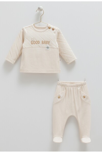 Caramell Baby Set - Beige - Animal print