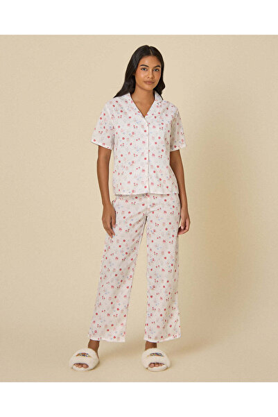 REDTAG Women White Printed Pyjama Set
