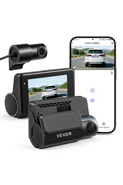 VEVOR Camera auto DVR, Fata/Spate, 4K+1080P, WiFi, GPS încorporat, unghi față...