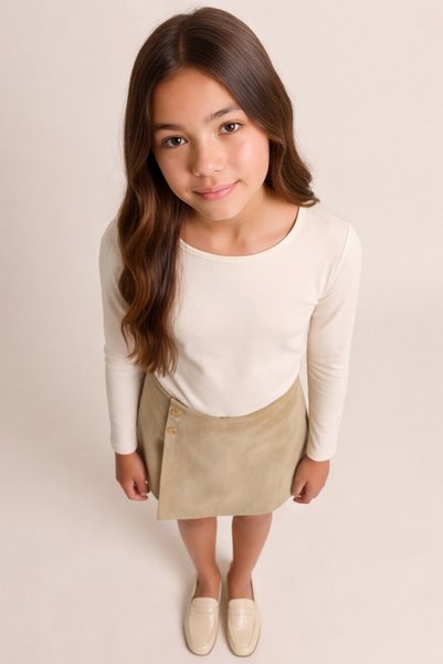 ESİLA KİDS Girl's Skirt Winter Suede Fabric Shorts Skirt
