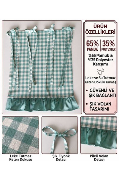 Desen Ruffle Oven Cover with Ribbon Detail (Liquid-Proof/Stain-Resistant)